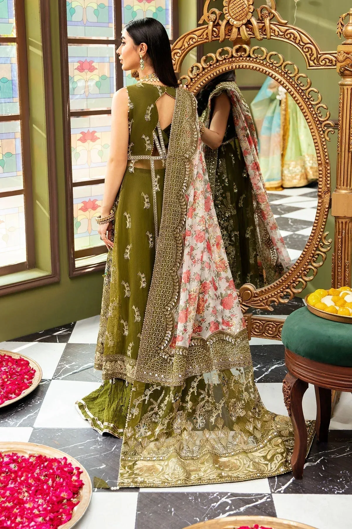 Nureh Jhoomro 25' Organza – view 8 – Poshaq