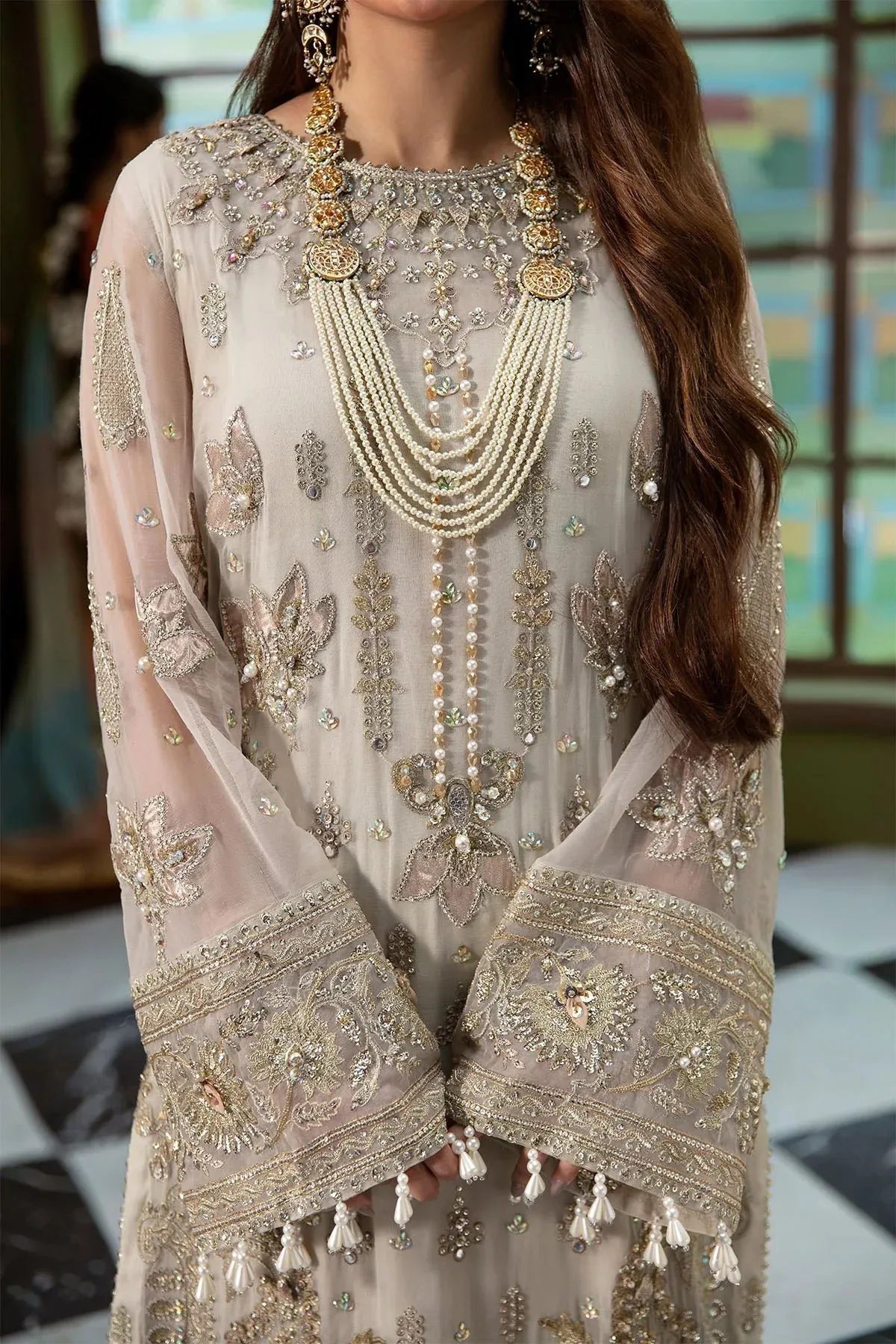 Nureh Jhoomro 25' Organza – view 3 – Poshaq