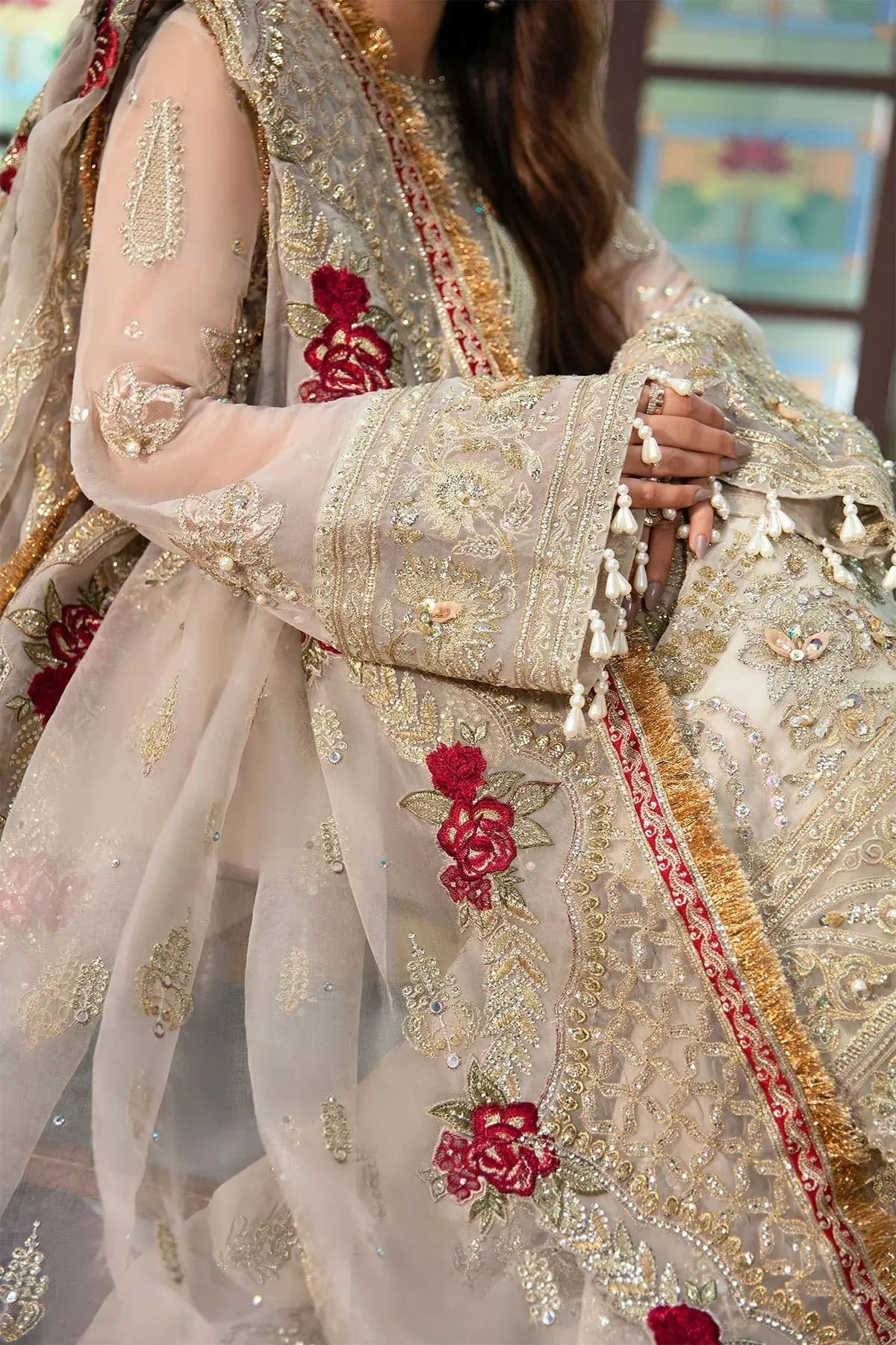 Nureh Jhoomro 25' Organza – view 4 – Poshaq