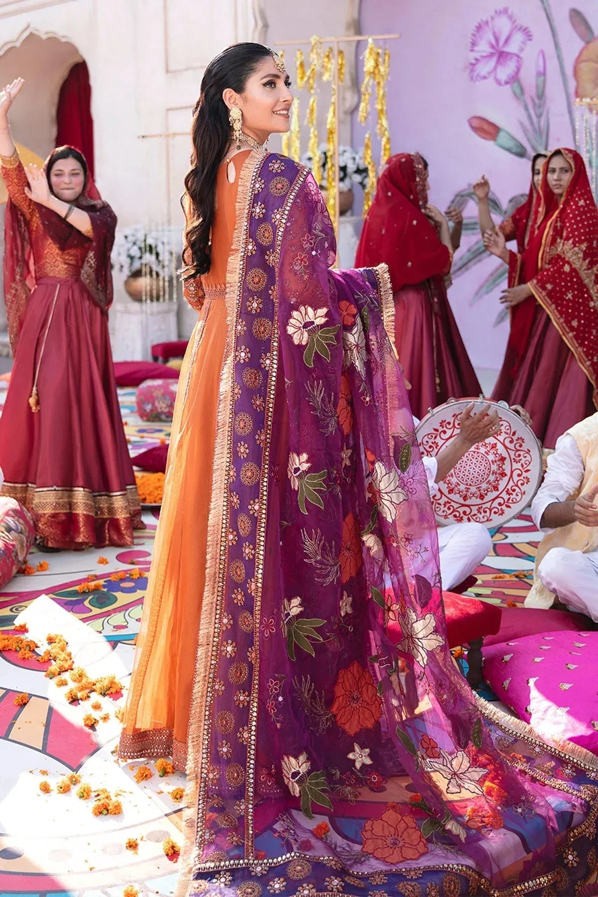Nureh Jhoomro 25' Pink Raw Silk – view 3 – Poshaq