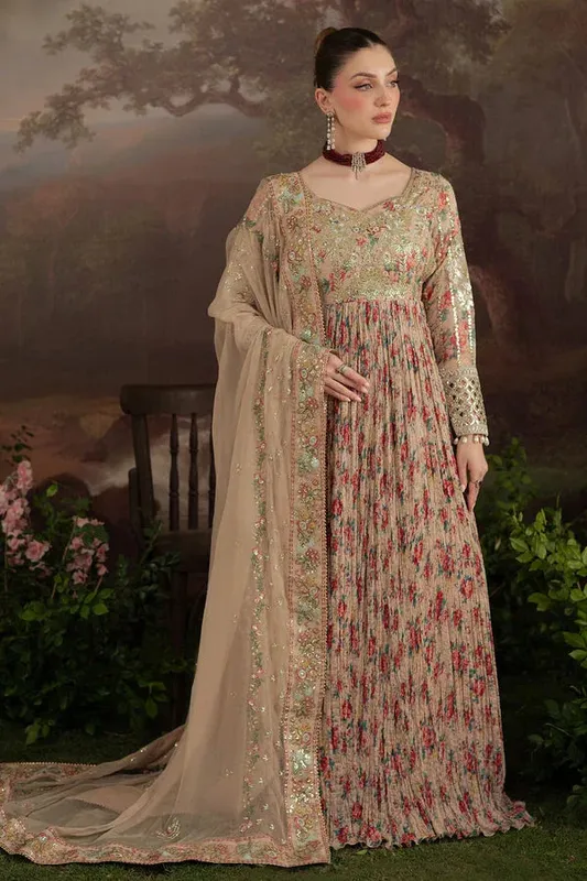 Nureh Amaya Formals Silver Gold Organza – view 1 – Poshaq