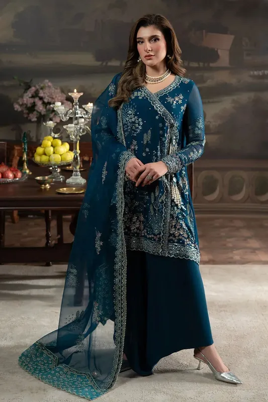 Nureh Elanora Formals 25 Deep Teal Raw Silk – view 1 – Poshaq