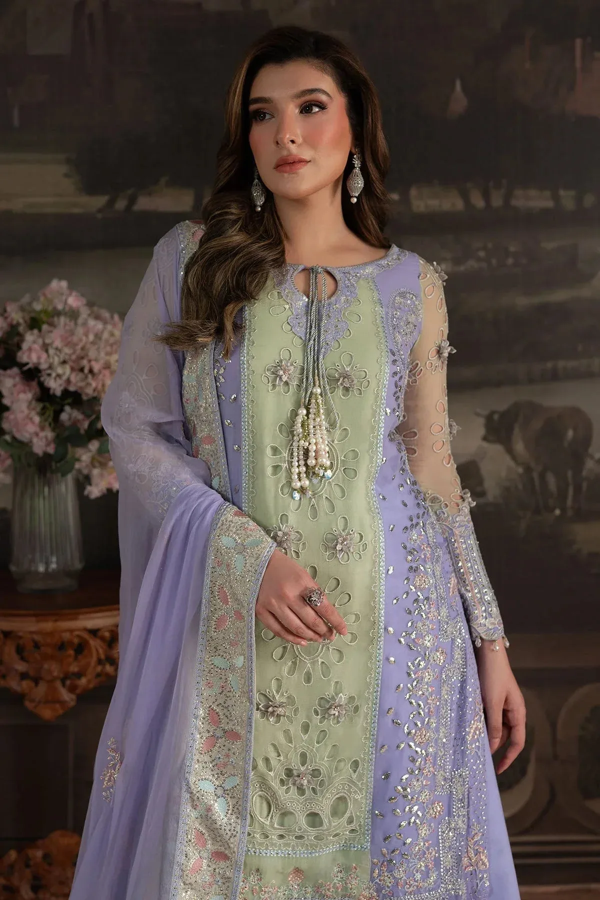 Nureh Elanora Formals 25 Light Lavender Raw Silk – view 3 – Poshaq