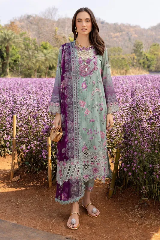 Nureh Bloom 25 Sea Green Chiffon – view 1 – Poshaq