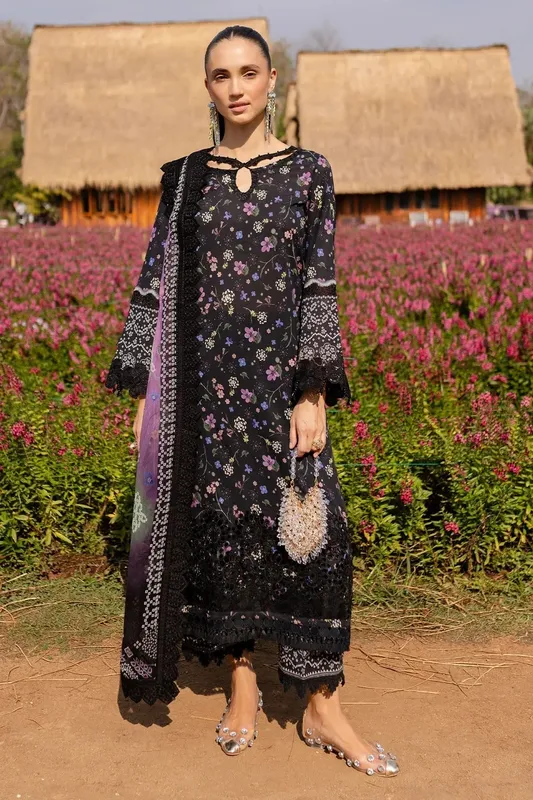 Nureh Bloom 25 Black Chiffon – view 1 – Poshaq
