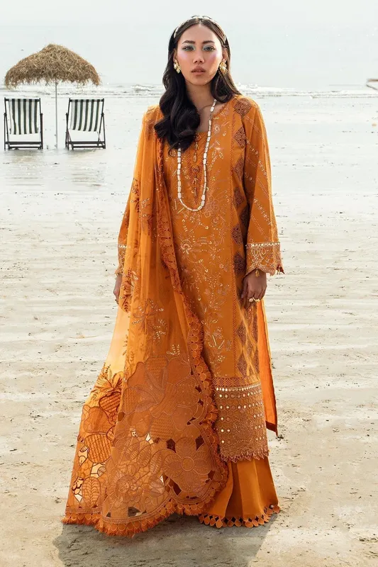 Nureh Khuwab Luxury Lawn Bronze Chiffon – view 1 – Poshaq