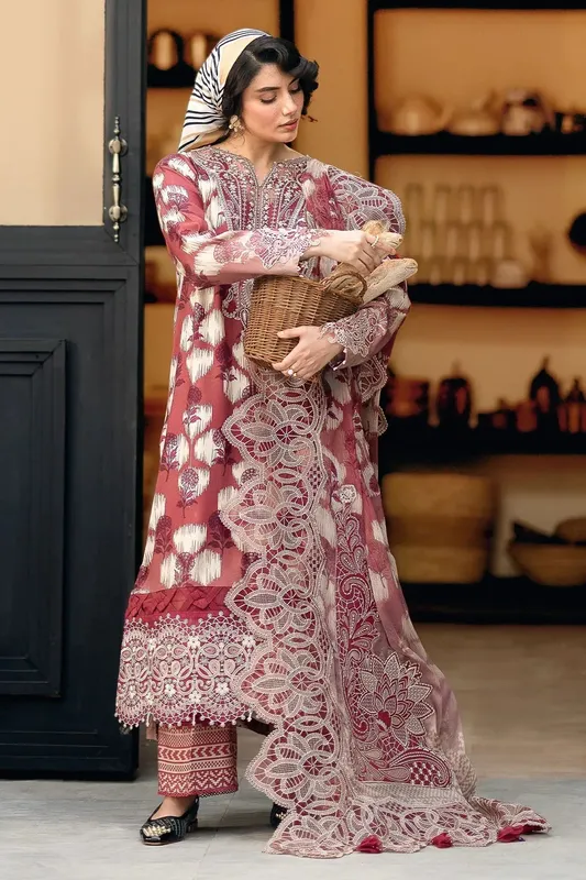 Nureh Glam Girl Lawn Candy Pink Chiffon – view 1 – Poshaq