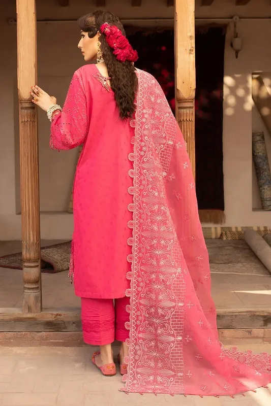Nureh Lawn Jacquard Hot Pink Jacquard – view 1 – Poshaq