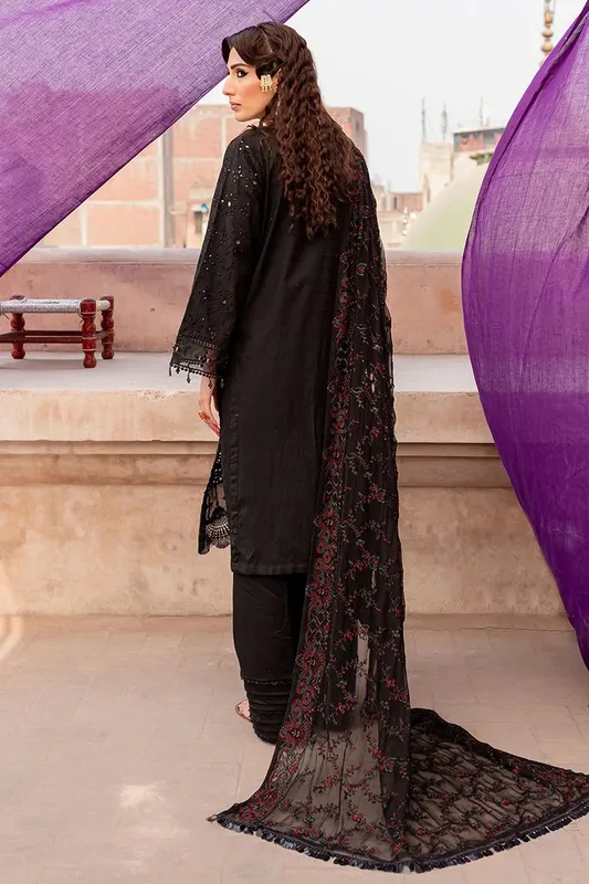 Nureh Lawn Jacquard Black Jacquard – view 1 – Poshaq