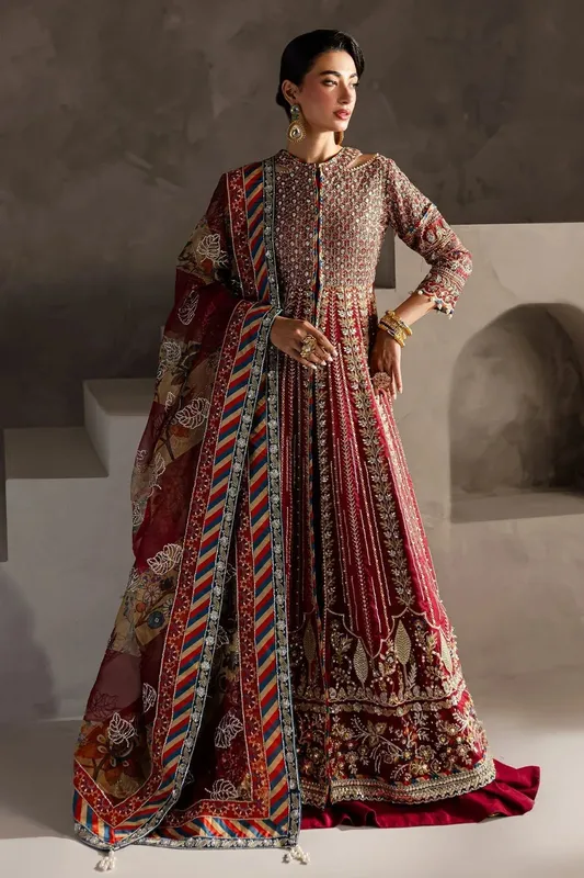 Nureh Wedding Formals 24 Vibrant Pink Raw Silk – view 1 – Poshaq