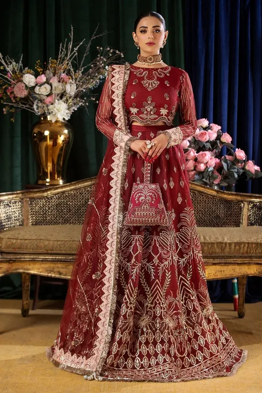 Nureh Aroha Formals Maroon Raw Silk – view 1 – Poshaq