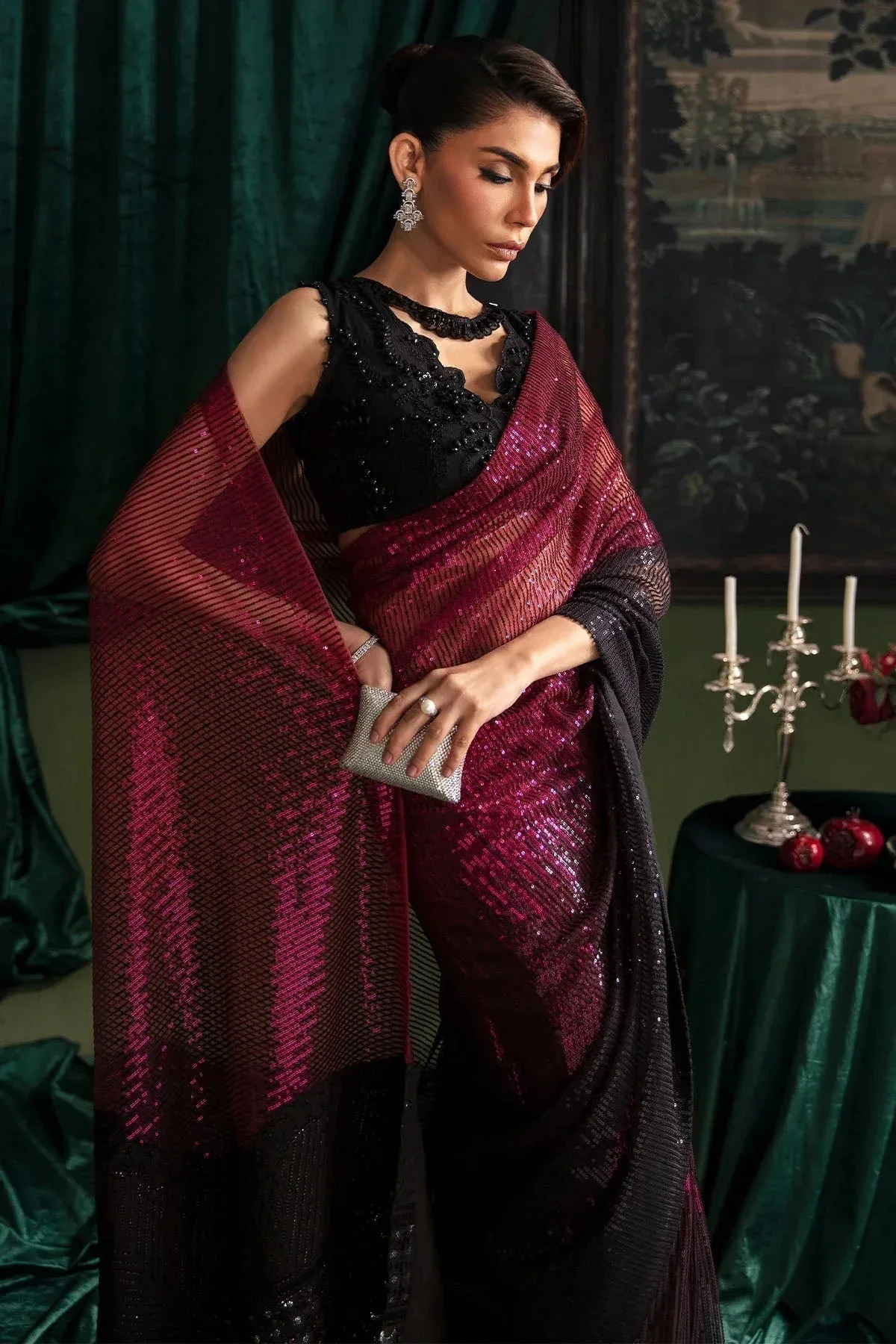 Nureh Elanora Formal 24 Maroon Raw Silk – view 4 – Poshaq