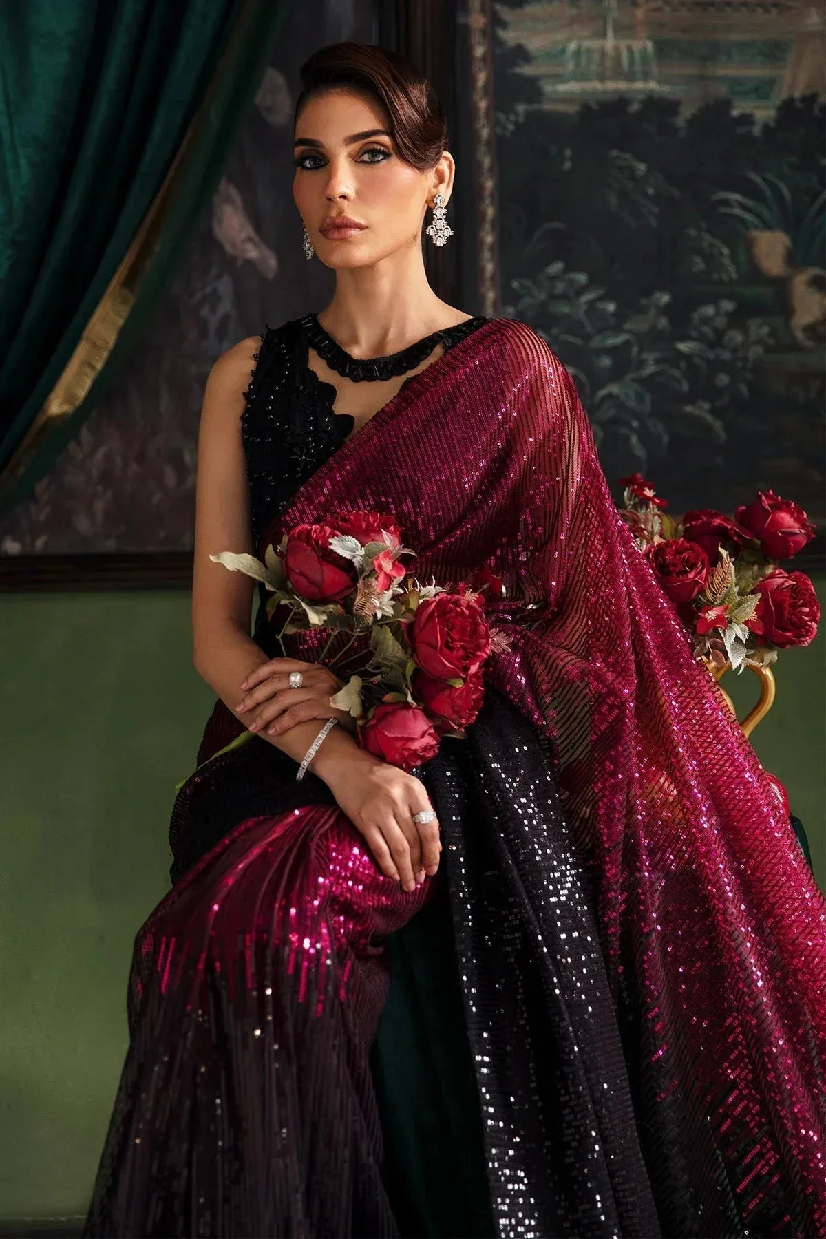 Nureh Elanora Formal 24 Maroon Raw Silk – view 5 – Poshaq