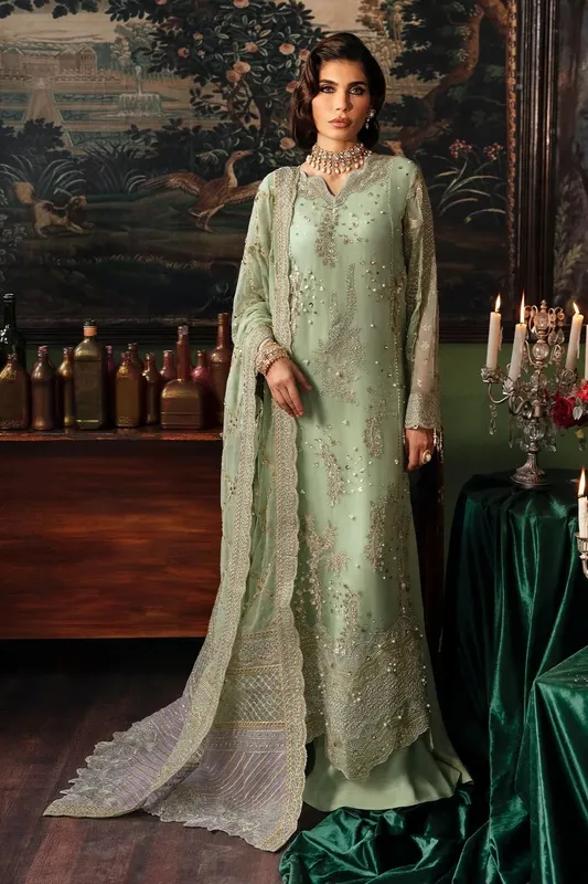 Nureh Elanora Formal 24 Green Raw Silk – view 1 – Poshaq