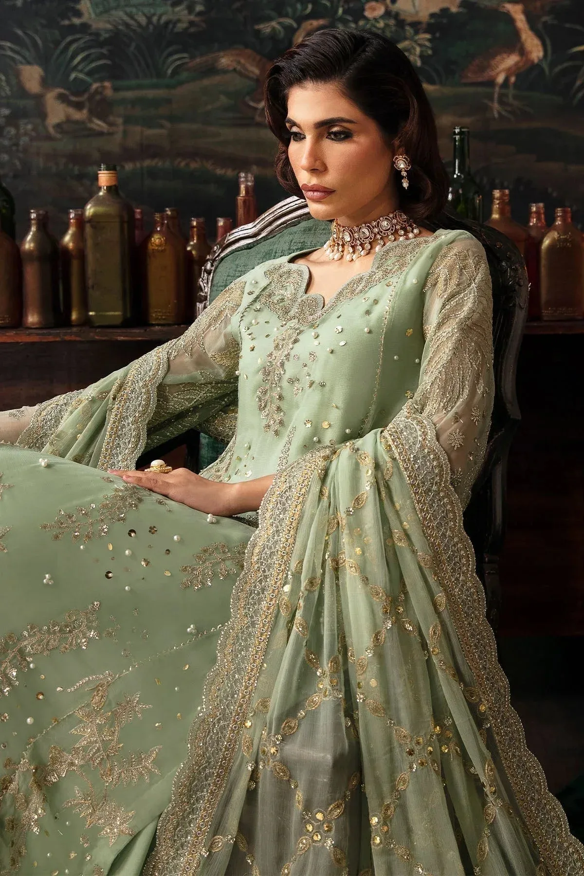 Nureh Elanora Formal 24 Green Raw Silk – view 5 – Poshaq
