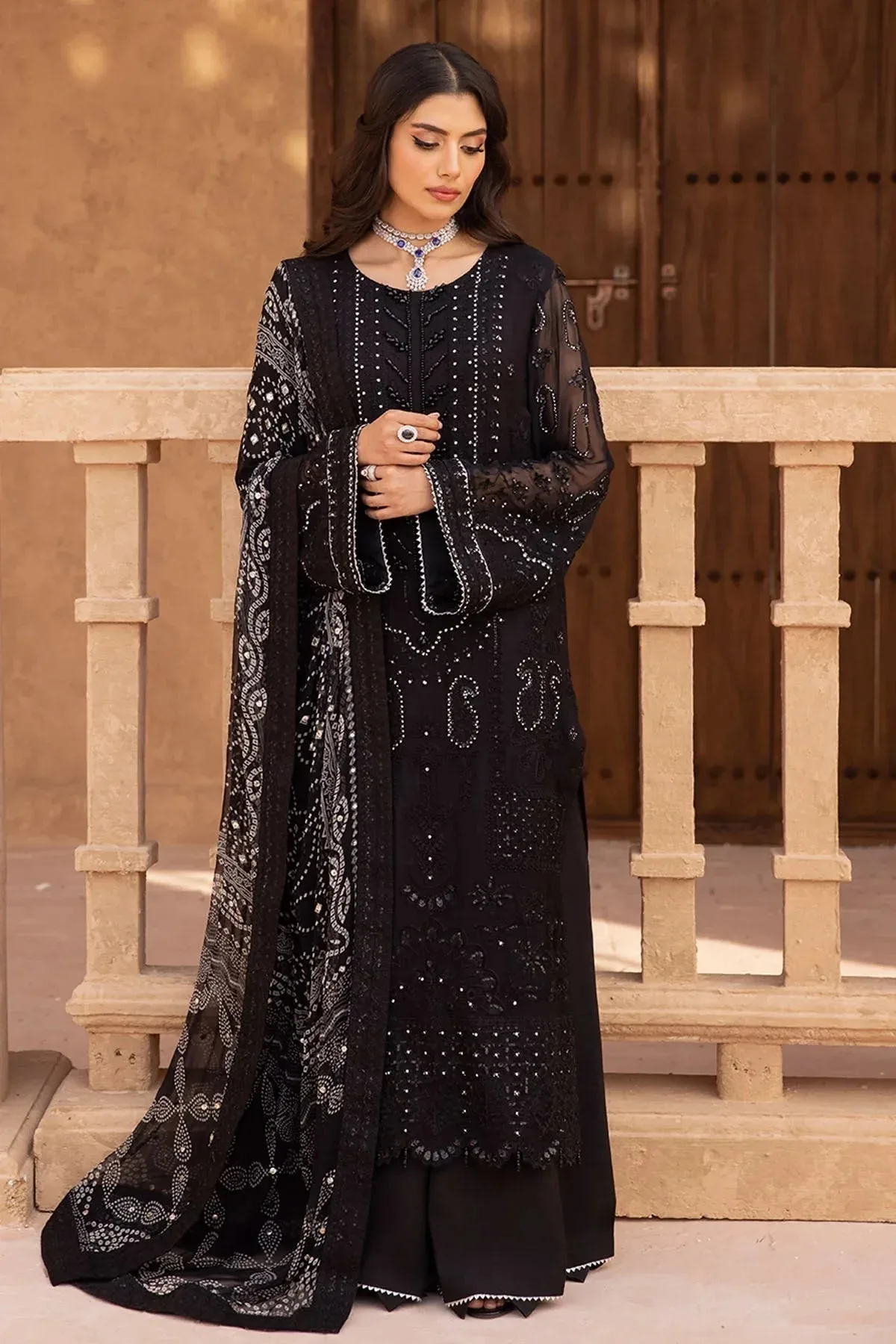Nureh Elanora Formal 24 Black Raw Silk – view 1 – Poshaq