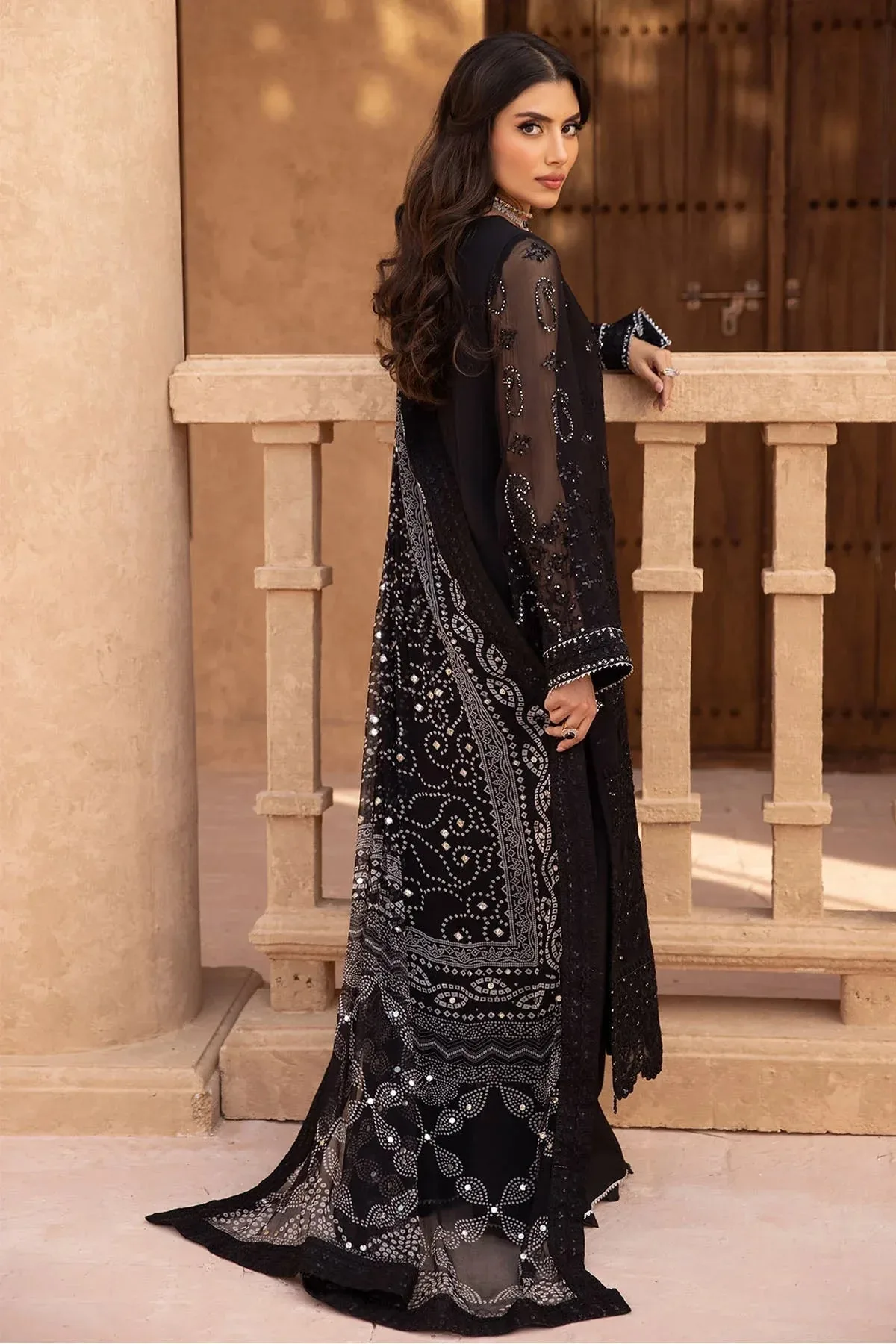 Nureh Elanora Formal 24 Black Raw Silk – view 2 – Poshaq