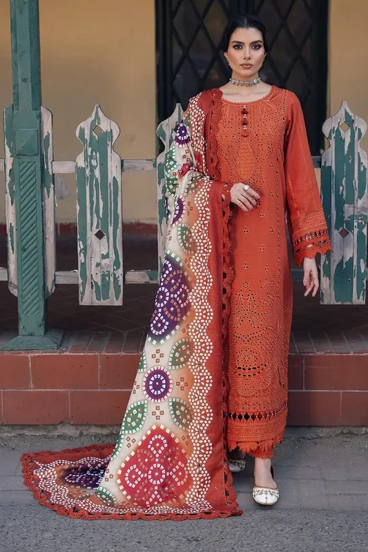 Nureh Bazaar Winter 24 Rust Khaddar – view 1 – Poshaq