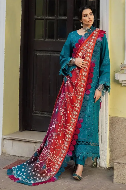Nureh Bazaar Winter 24 Teal Khaddar – view 1 – Poshaq