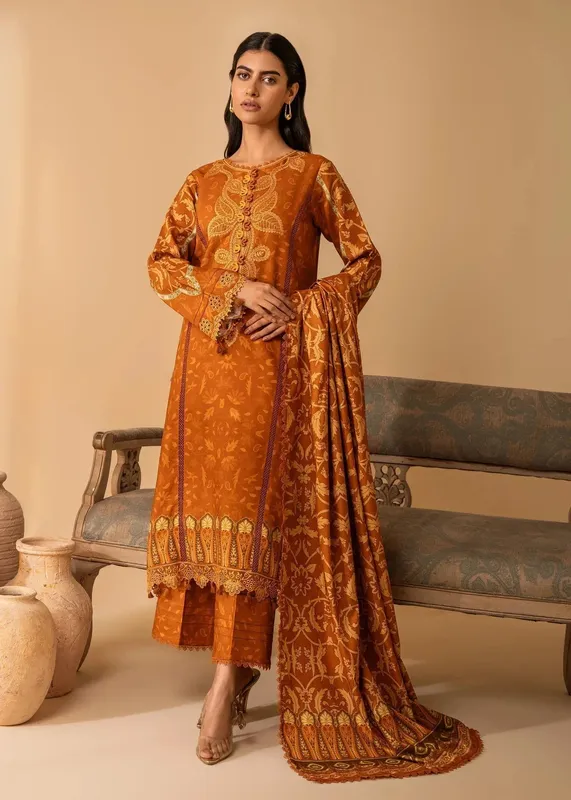 Nureh Shades of Winter Rust Linen – view 1 – Poshaq