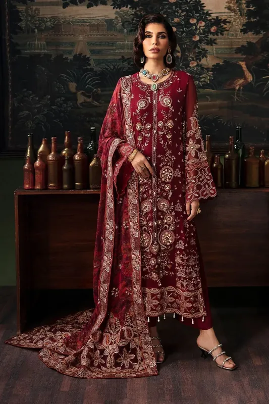 Nureh Elanora Formal 24 Maroon Raw Silk – view 1 – Poshaq