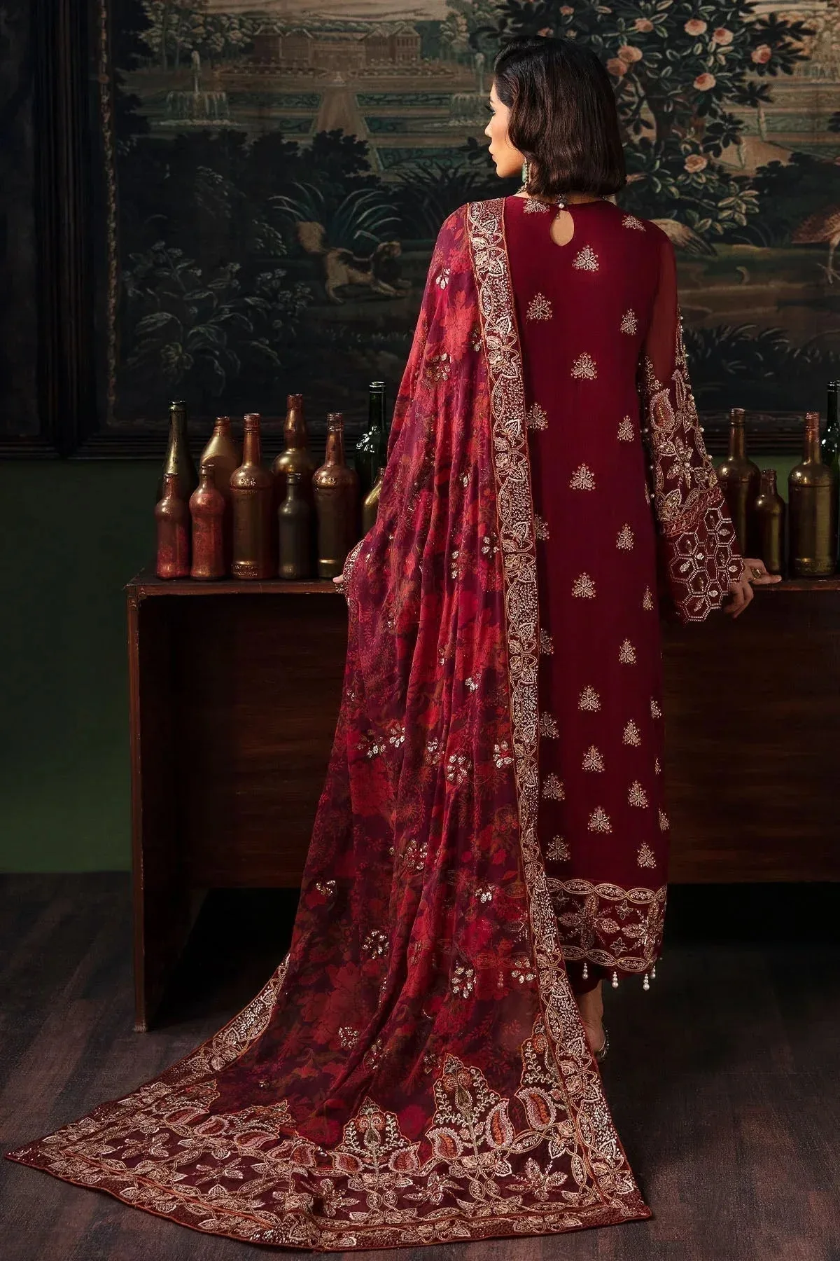 Nureh Elanora Formal 24 Maroon Raw Silk – view 2 – Poshaq