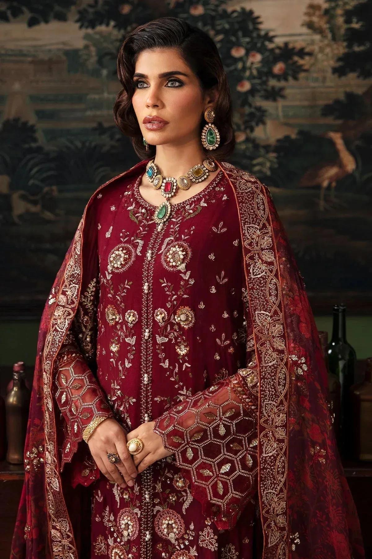 Nureh Elanora Formal 24 Maroon Raw Silk – view 3 – Poshaq