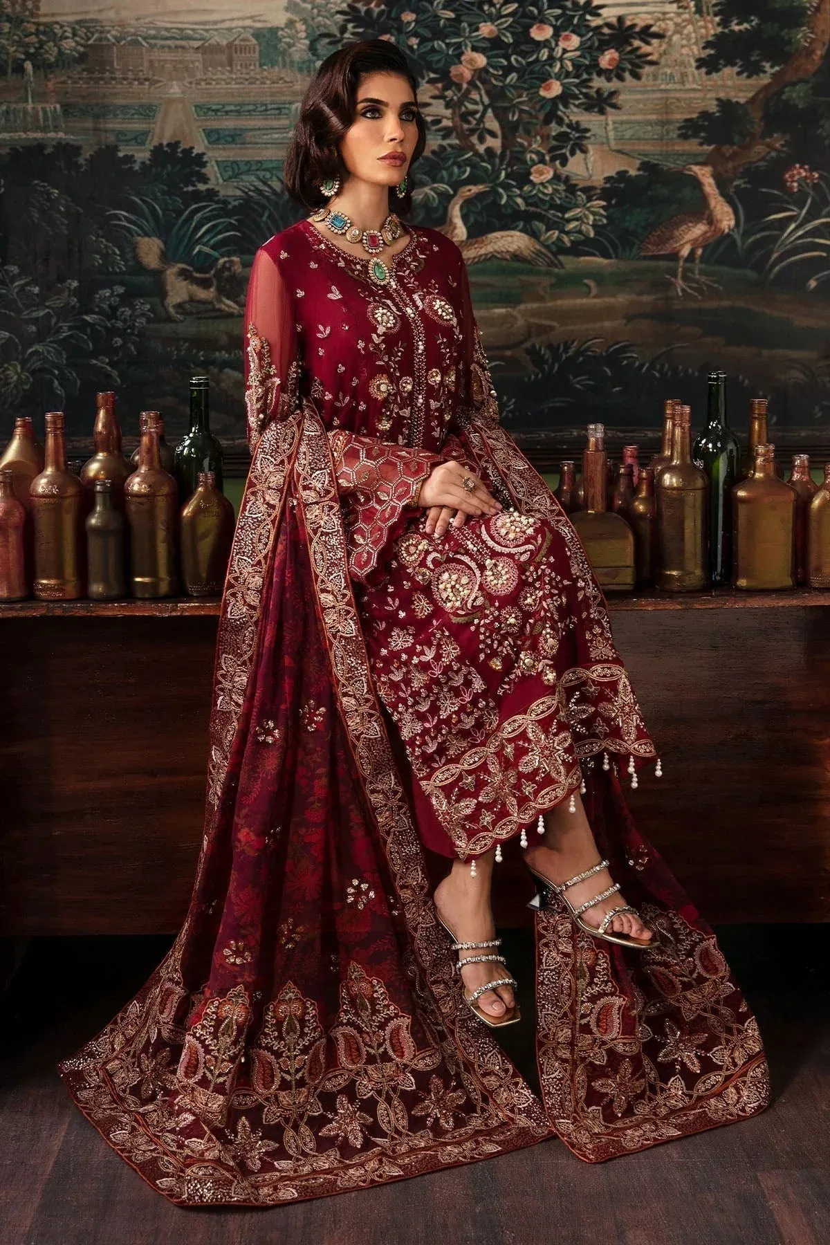 Nureh Elanora Formal 24 Maroon Raw Silk – view 4 – Poshaq