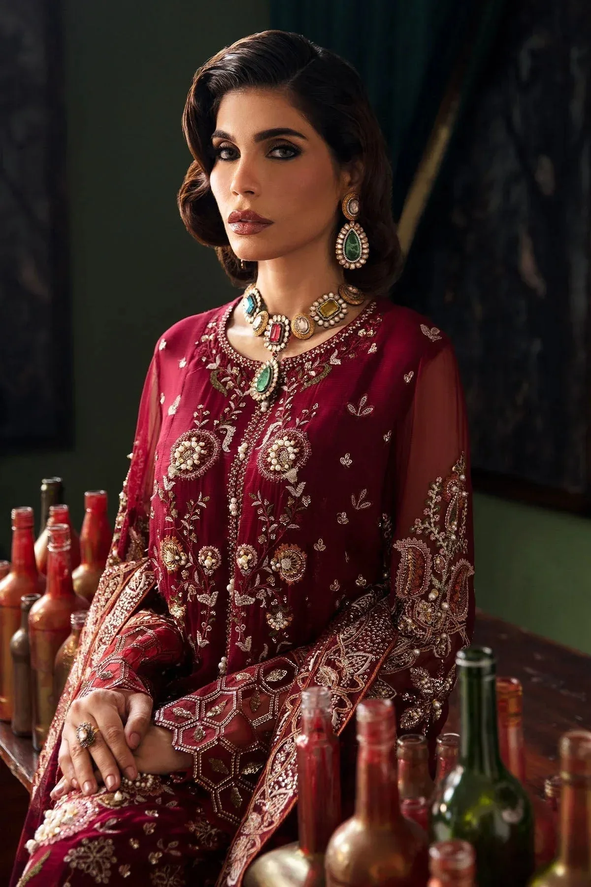 Nureh Elanora Formal 24 Maroon Raw Silk – view 5 – Poshaq
