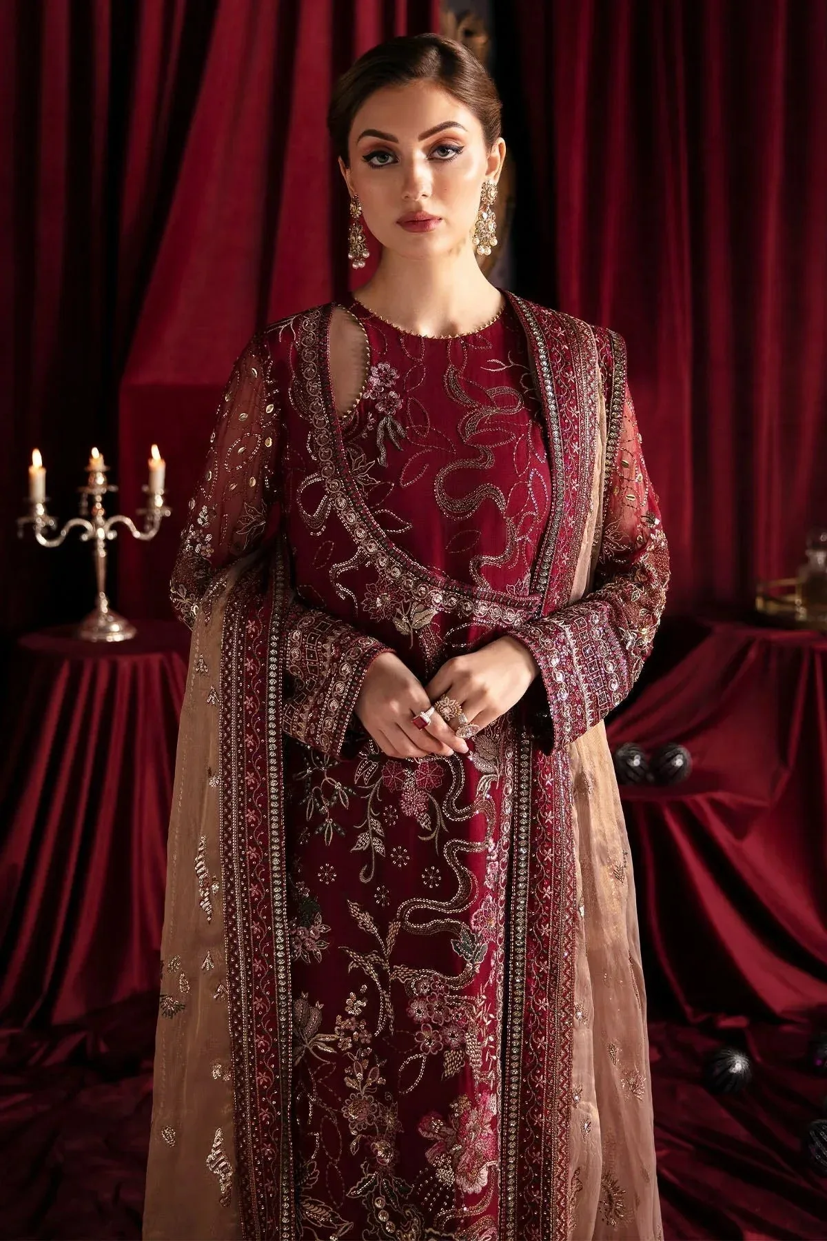 Nureh Elanora Formal 24 Maroon Raw Silk – view 7 – Poshaq