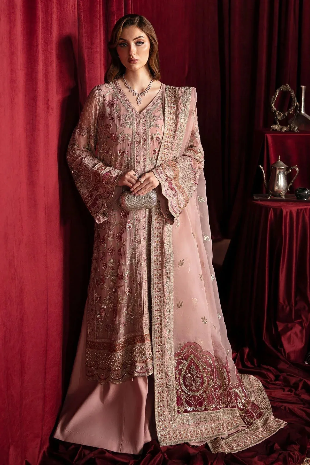 Nureh Elanora Formal 24 Pink Raw Silk – view 1 – Poshaq