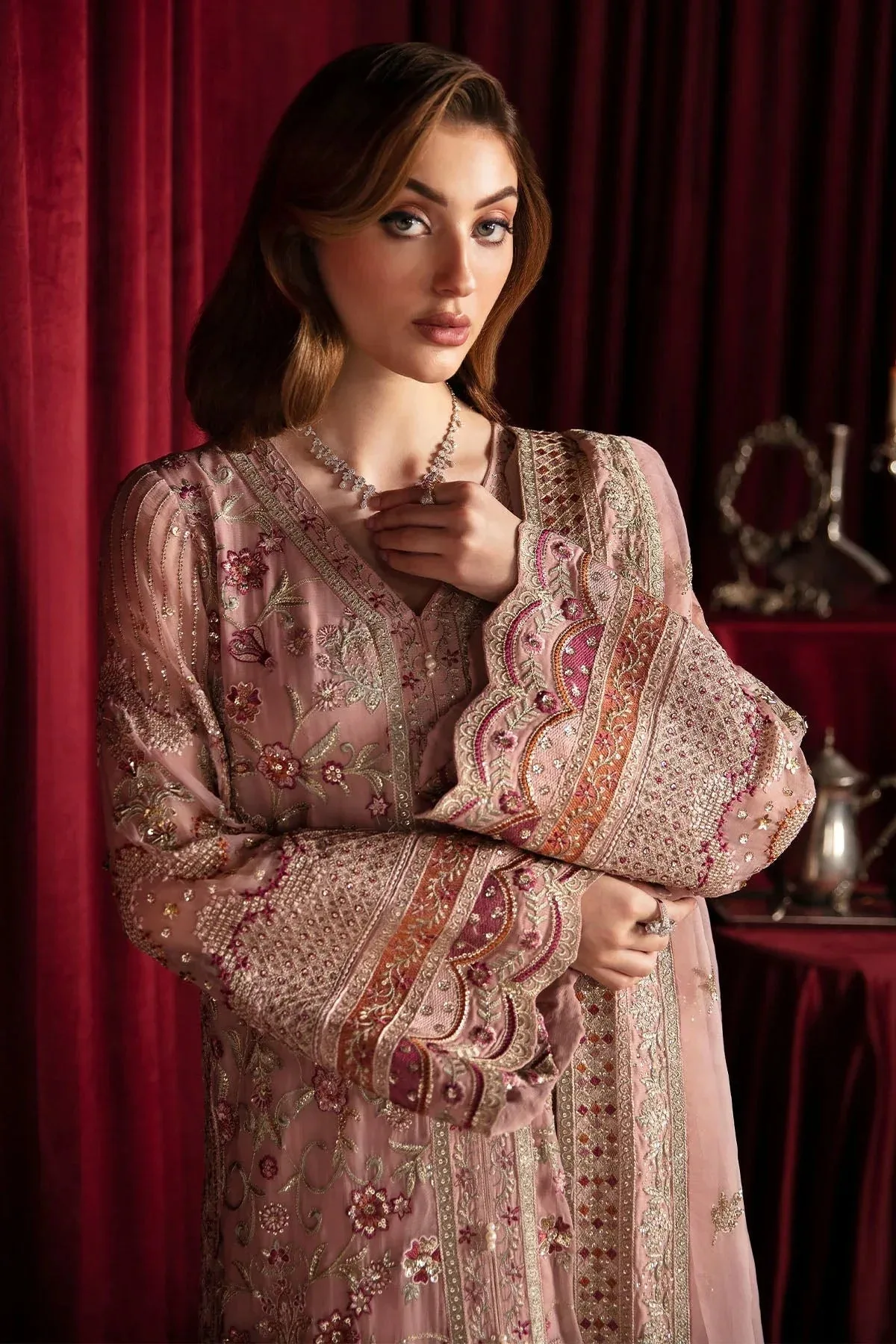 Nureh Elanora Formal 24 Pink Raw Silk – view 3 – Poshaq