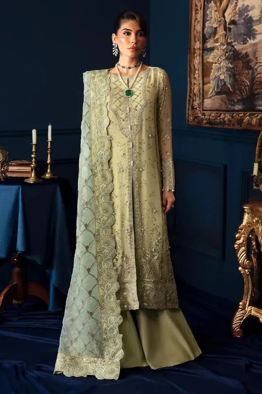 Nureh Elanora Formal 24 Green Raw Silk – view 1 – Poshaq