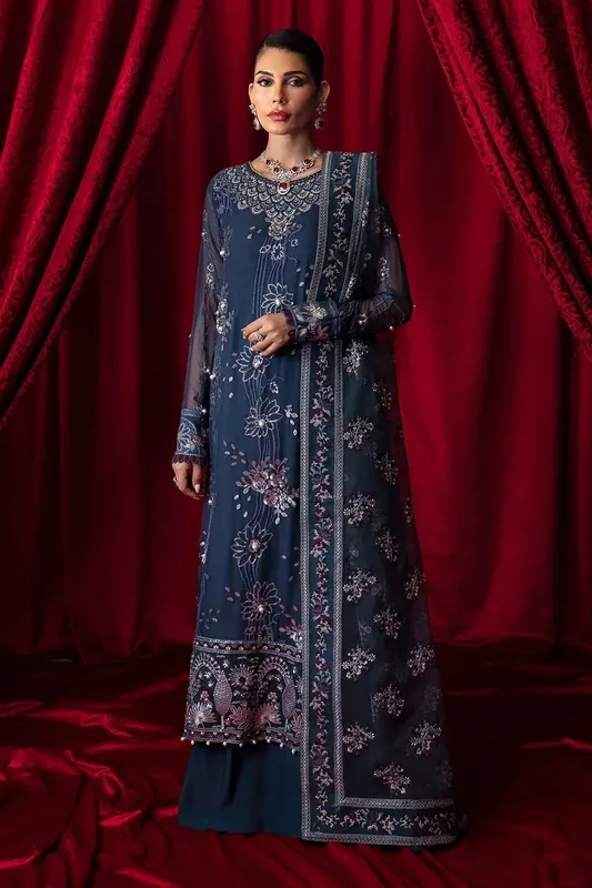 Nureh Elanora Formal 24 Blue Raw Silk – view 1 – Poshaq