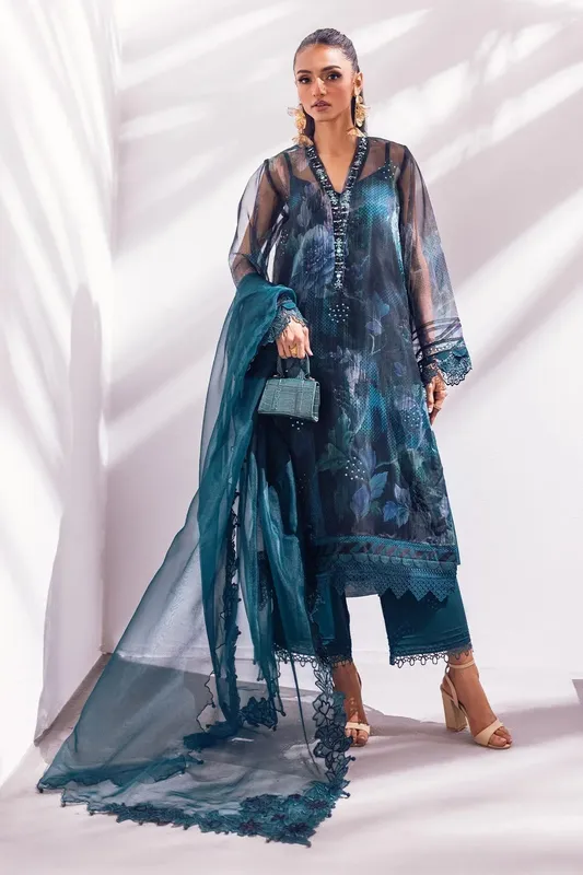 Nureh Ballerina Formals Teal Raw Silk – view 1 – Poshaq