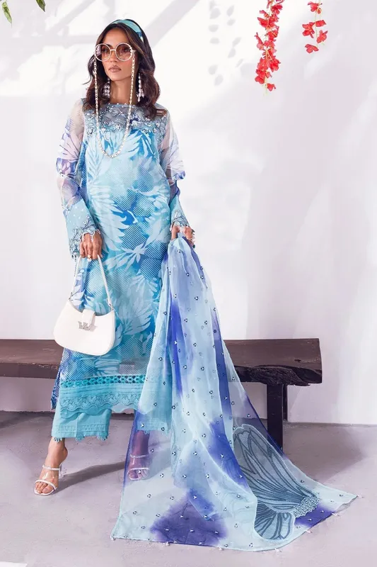 Nureh Ballerina Formals Blue Raw Silk – view 1 – Poshaq