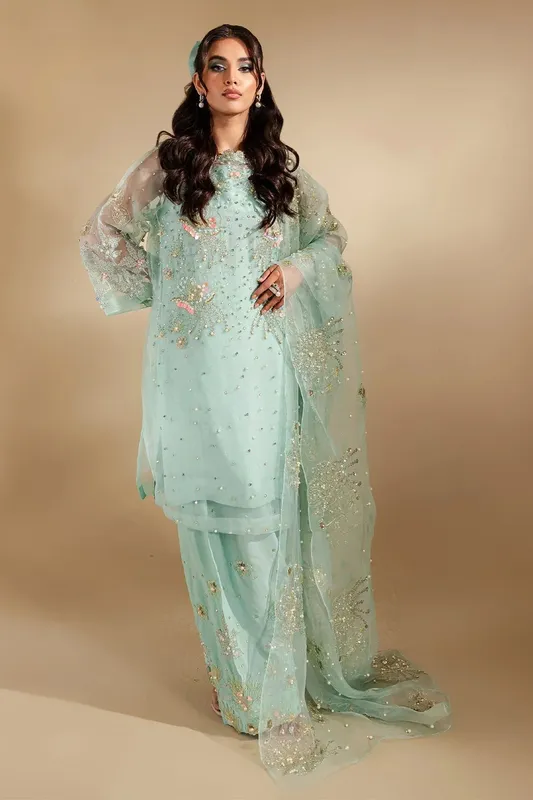 Nureh Tiny Twinkles Blue Raw Silk – view 1 – Poshaq