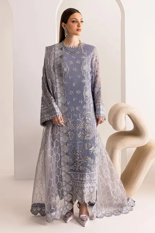 Nureh Fancy Formals Lilac Raw Silk – view 1 – Poshaq