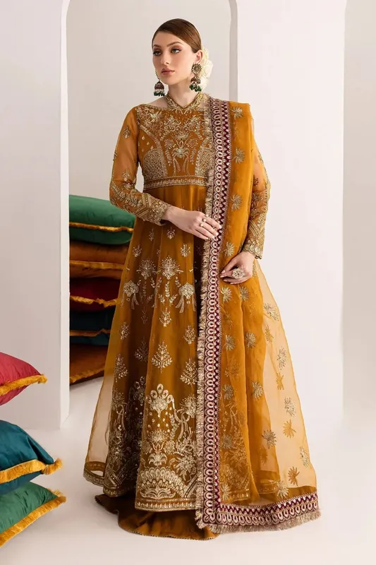 Nureh Fancy Formals Golden Raw Silk – view 1 – Poshaq