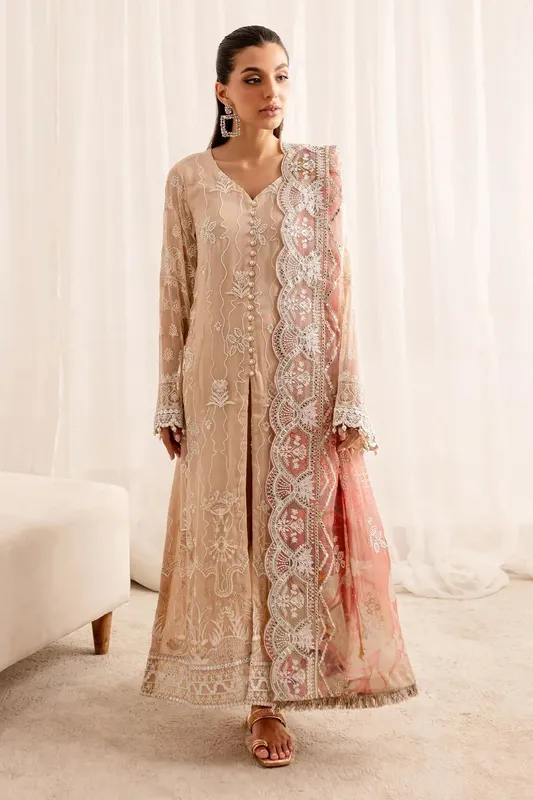 Nureh Fancy Formals Pink Raw Silk – view 1 – Poshaq