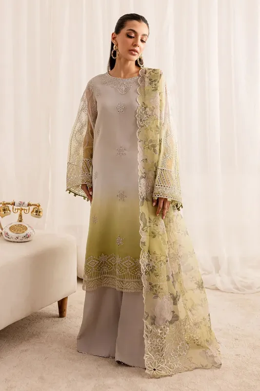 Nureh Fancy Formals Beige Raw Silk – view 1 – Poshaq