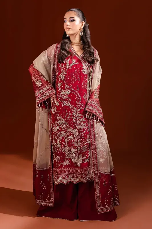 Nureh Fancy Formals Orange Organza – view 1 – Poshaq