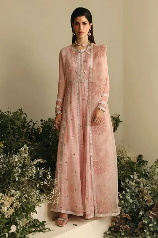 Nureh Amaya Formals Pink Raw Silk – view 1 – Poshaq