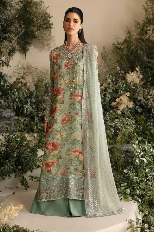 Nureh Amaya Formals Green Raw Silk – view 1 – Poshaq