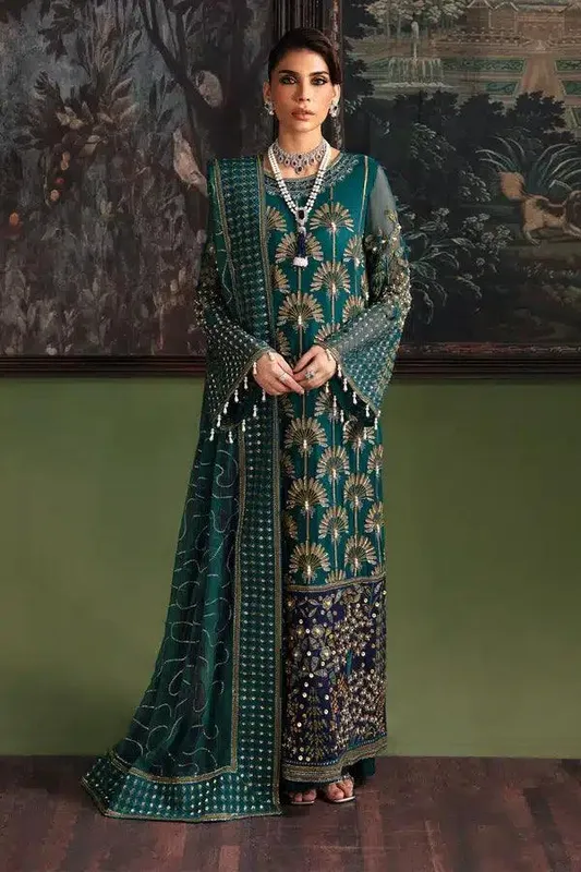 Nureh Elanore Formals 23 Bottle Green Raw Silk – view 1 – Poshaq