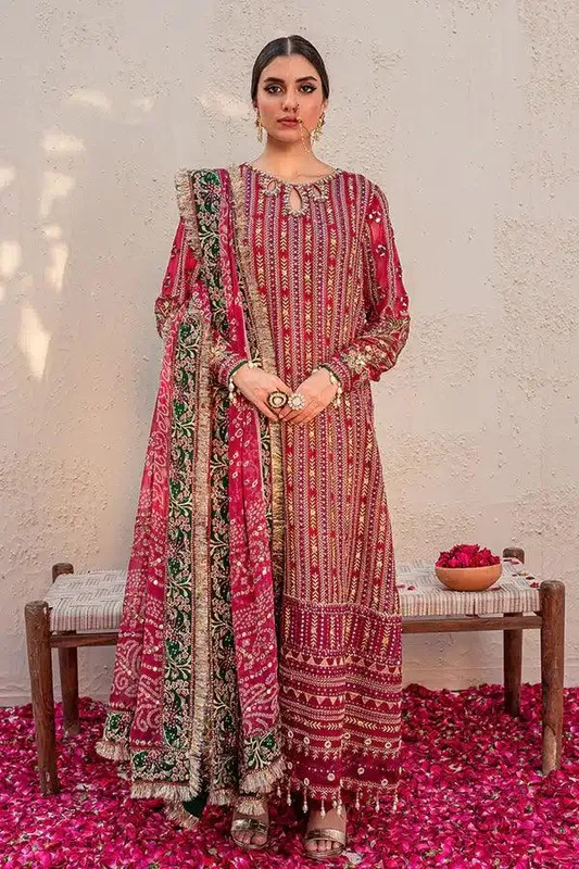 Nureh Wedding Formals 23 Pink Raw Silk – view 1 – Poshaq