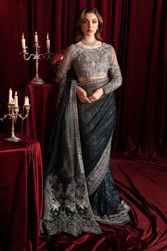 Nureh Elanora Formals 24 Blue Raw Silk – view 1 – Poshaq
