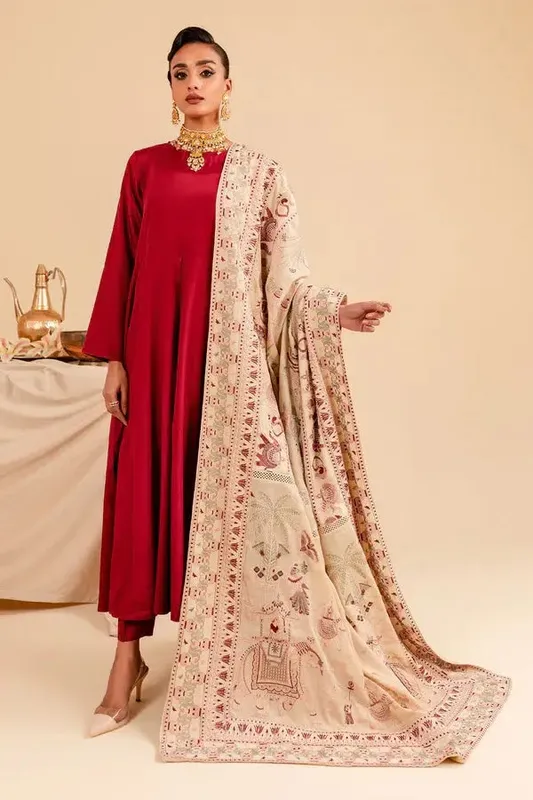 Nureh Shades of Winter Raw Silk – view 1 – Poshaq