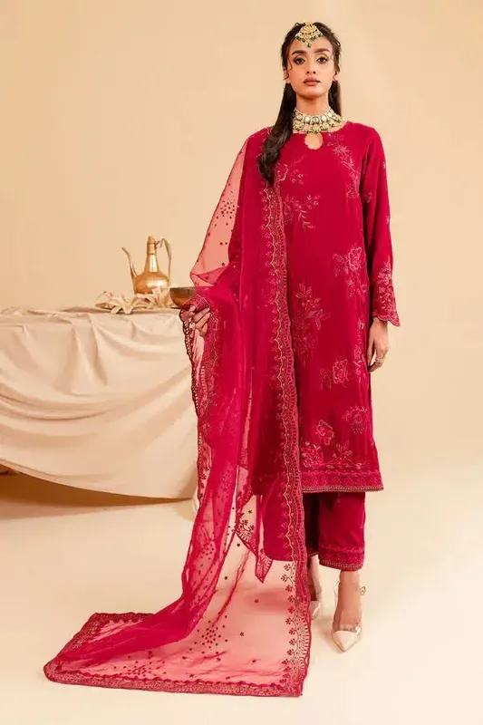 Nureh Shades of Winter Pink Organza – view 1 – Poshaq