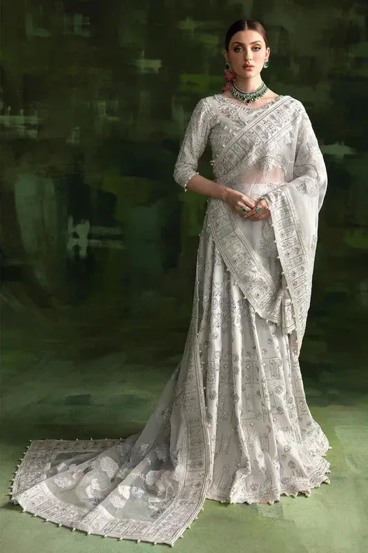 Nureh Wedding Formals 24 Silver Organza – view 1 – Poshaq